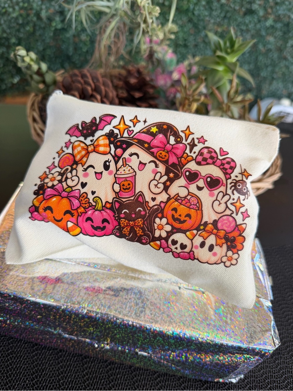 Cute Spooky Halloween Canvas Zipper Pouch